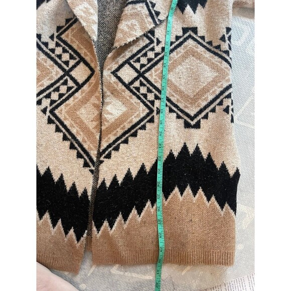 Tahari Western Tribal Print With Bohemian Flair Open Cardigan Medium Sweater - Picture 8 of 9